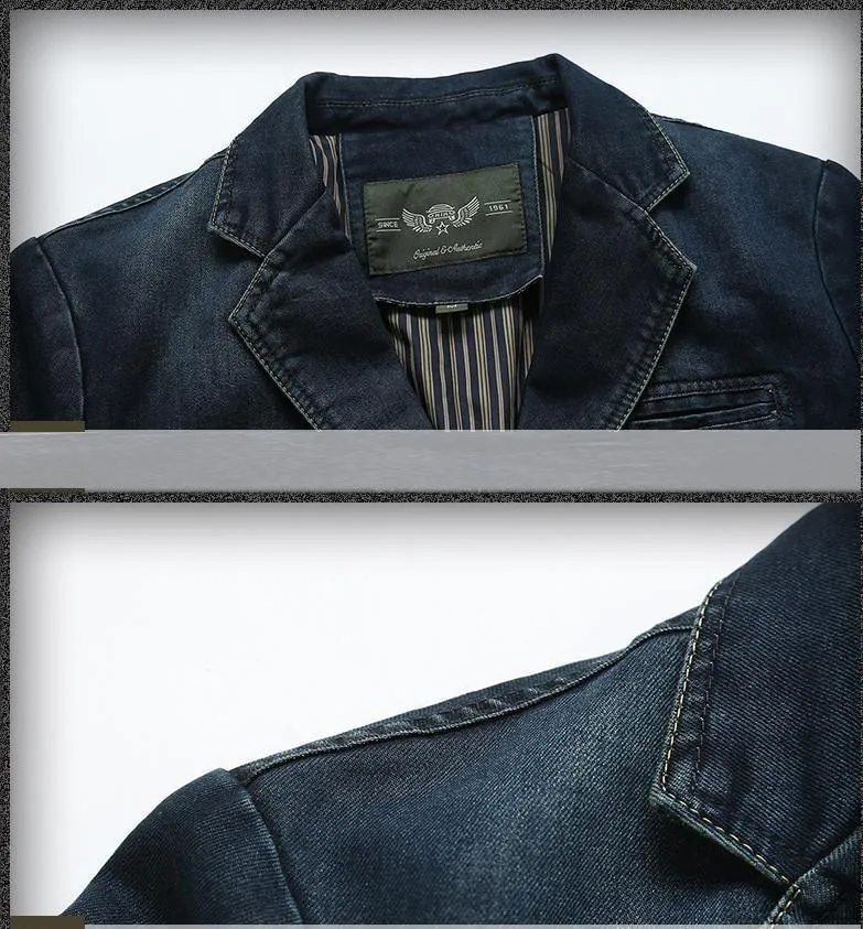 Cowboy Denim Jeans Blazer For Men