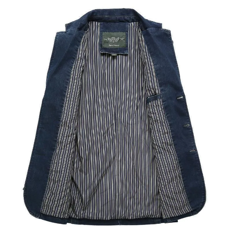 Cowboy Denim Jeans Blazer For Men
