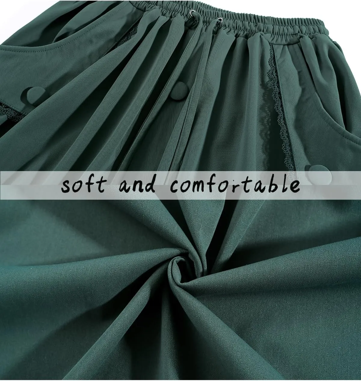CR ROLECOS Womens Renaissance Skirt Victorian High Waist Peasant Double Layers Long Skirt