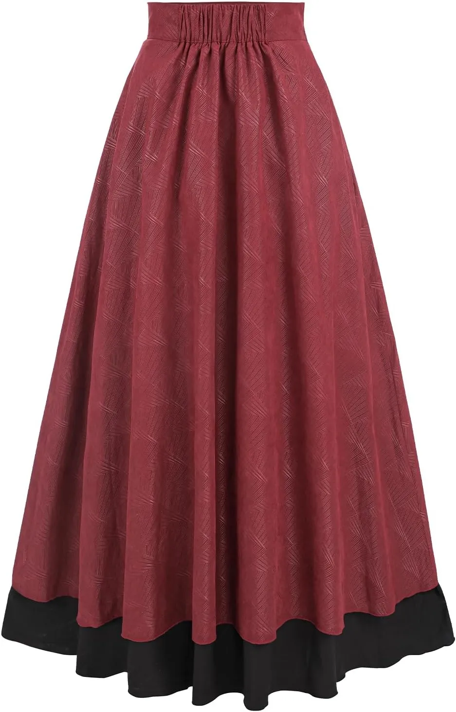 CR ROLECOS Womens Renaissance Skirt Victorian High Waist Peasant Double Layers Long Skirt