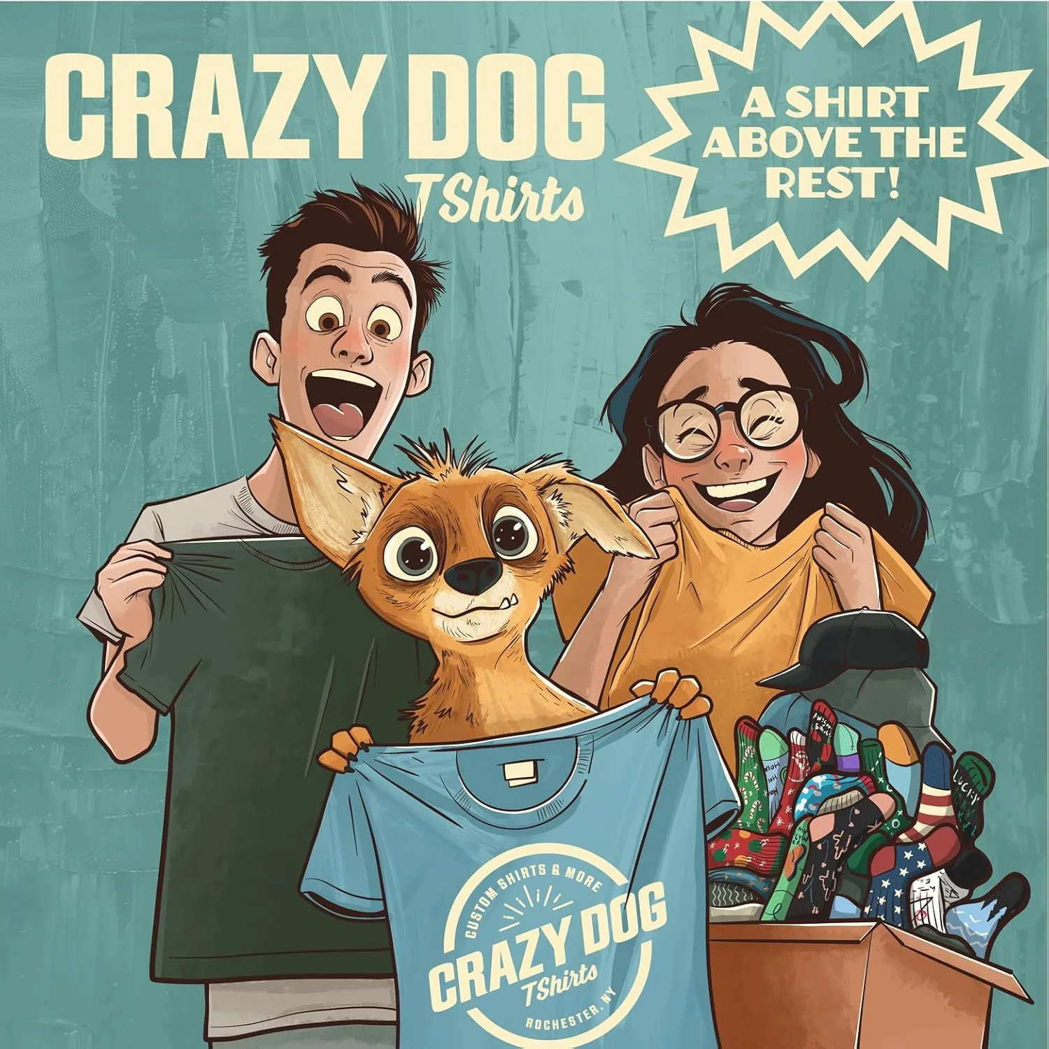 Crazy Dog Womens Funny Animal T Shirts Cute and Sarcastic Nature Camping Tees for Women