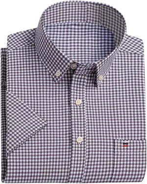 Cromoncent Men's Short-Sleeve Cotton Oxford Shirt