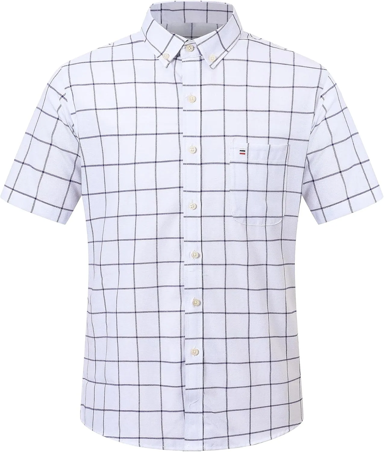 Cromoncent Men's Short-Sleeve Cotton Oxford Shirt