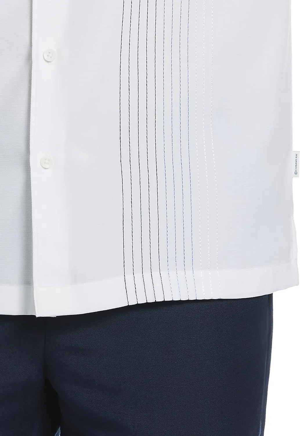 Cubavera Men's Striped Panel Dobby Short Sleeve Button-Down Shirt, Regular Fit, Point Collar, Soft Touch