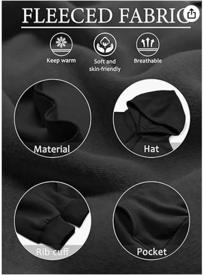 Cute Fall Soft Touch Crew Neck Sweatshirts, Fleece Pullover Tops, 2024 Fashion Women's Long Sleeve Cotton Hoodies