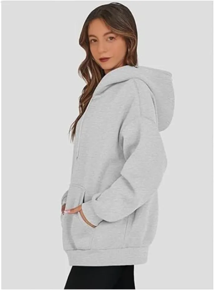 Cute Fall Soft Touch Crew Neck Sweatshirts, Fleece Pullover Tops, 2024 Fashion Women's Long Sleeve Cotton Hoodies