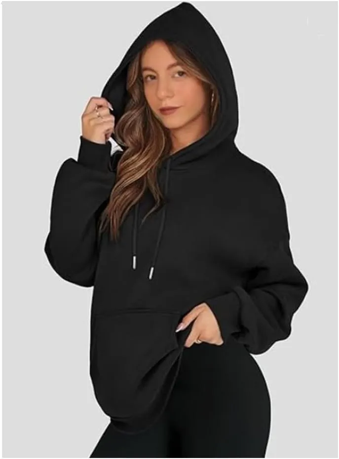 Cute Fall Soft Touch Crew Neck Sweatshirts, Fleece Pullover Tops, 2024 Fashion Women's Long Sleeve Cotton Hoodies