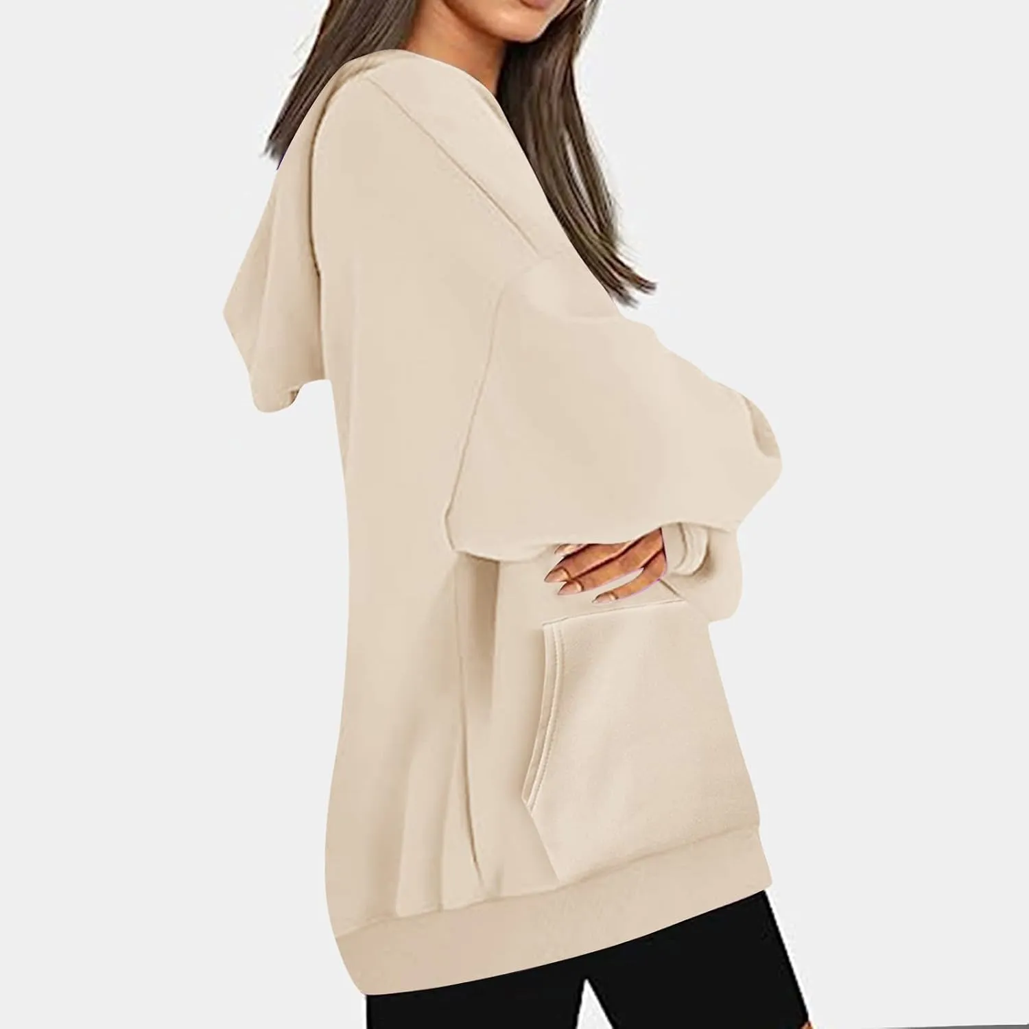 Cute Fall Soft Touch Crew Neck Sweatshirts, Fleece Pullover Tops, 2024 Fashion Women's Long Sleeve Cotton Hoodies