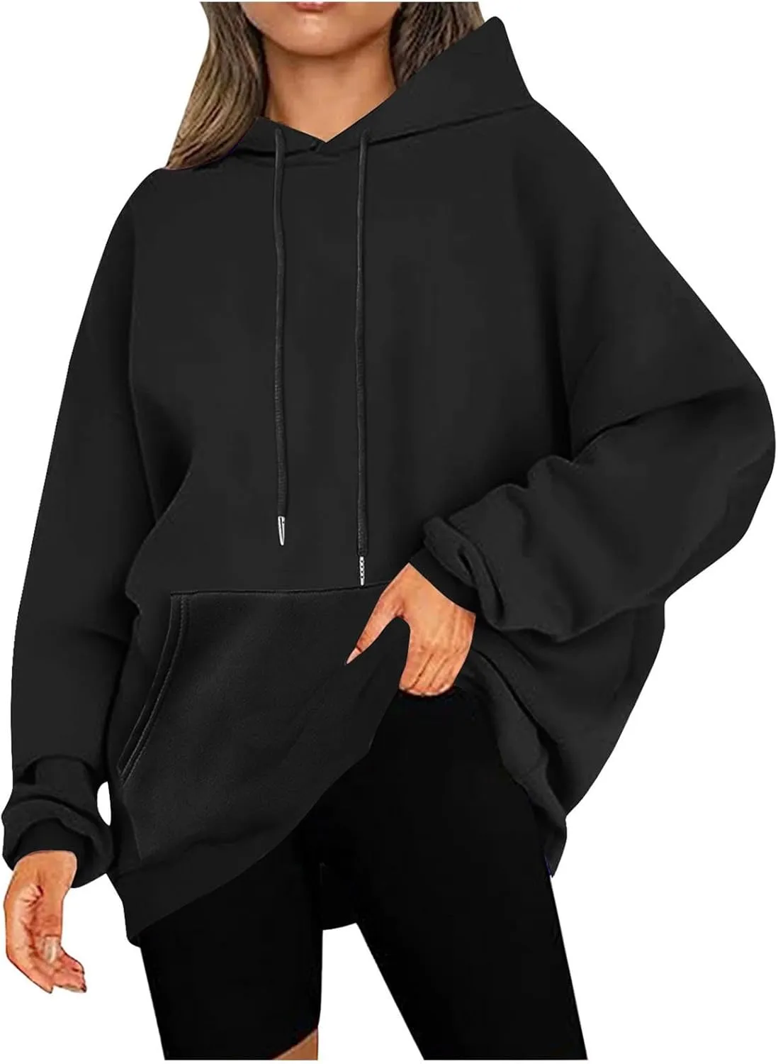 Cute Fall Soft Touch Crew Neck Sweatshirts, Fleece Pullover Tops, 2024 Fashion Women's Long Sleeve Cotton Hoodies
