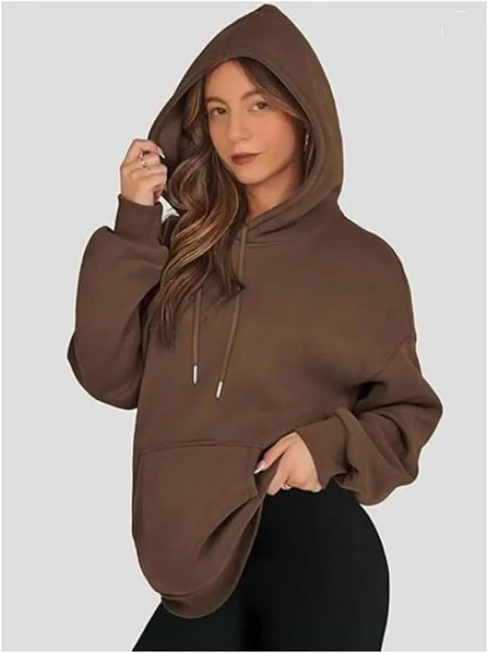 Cute Fall Soft Touch Crew Neck Sweatshirts, Fleece Pullover Tops, 2024 Fashion Women's Long Sleeve Cotton Hoodies