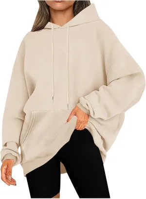 Cute Fall Soft Touch Crew Neck Sweatshirts, Fleece Pullover Tops, 2024 Fashion Women's Long Sleeve Cotton Hoodies
