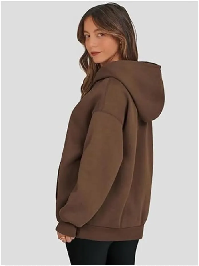 Cute Fall Soft Touch Crew Neck Sweatshirts, Fleece Pullover Tops, 2024 Fashion Women's Long Sleeve Cotton Hoodies
