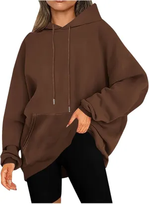 Cute Fall Soft Touch Crew Neck Sweatshirts, Fleece Pullover Tops, 2024 Fashion Women's Long Sleeve Cotton Hoodies