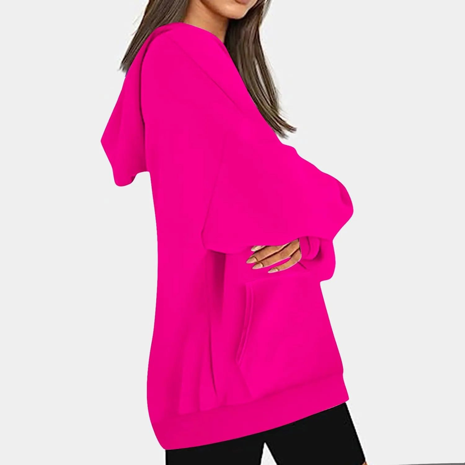 Cute Fall Soft Touch Crew Neck Sweatshirts, Fleece Pullover Tops, 2024 Fashion Women's Long Sleeve Cotton Hoodies