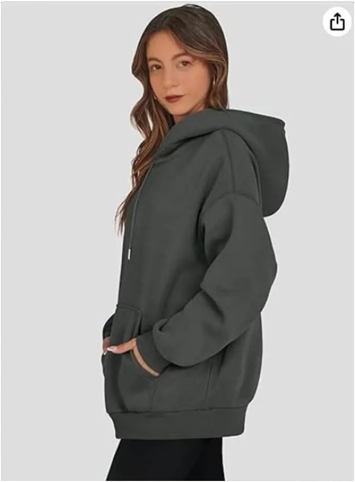 Cute Fall Soft Touch Crew Neck Sweatshirts, Fleece Pullover Tops, 2024 Fashion Women's Long Sleeve Cotton Hoodies