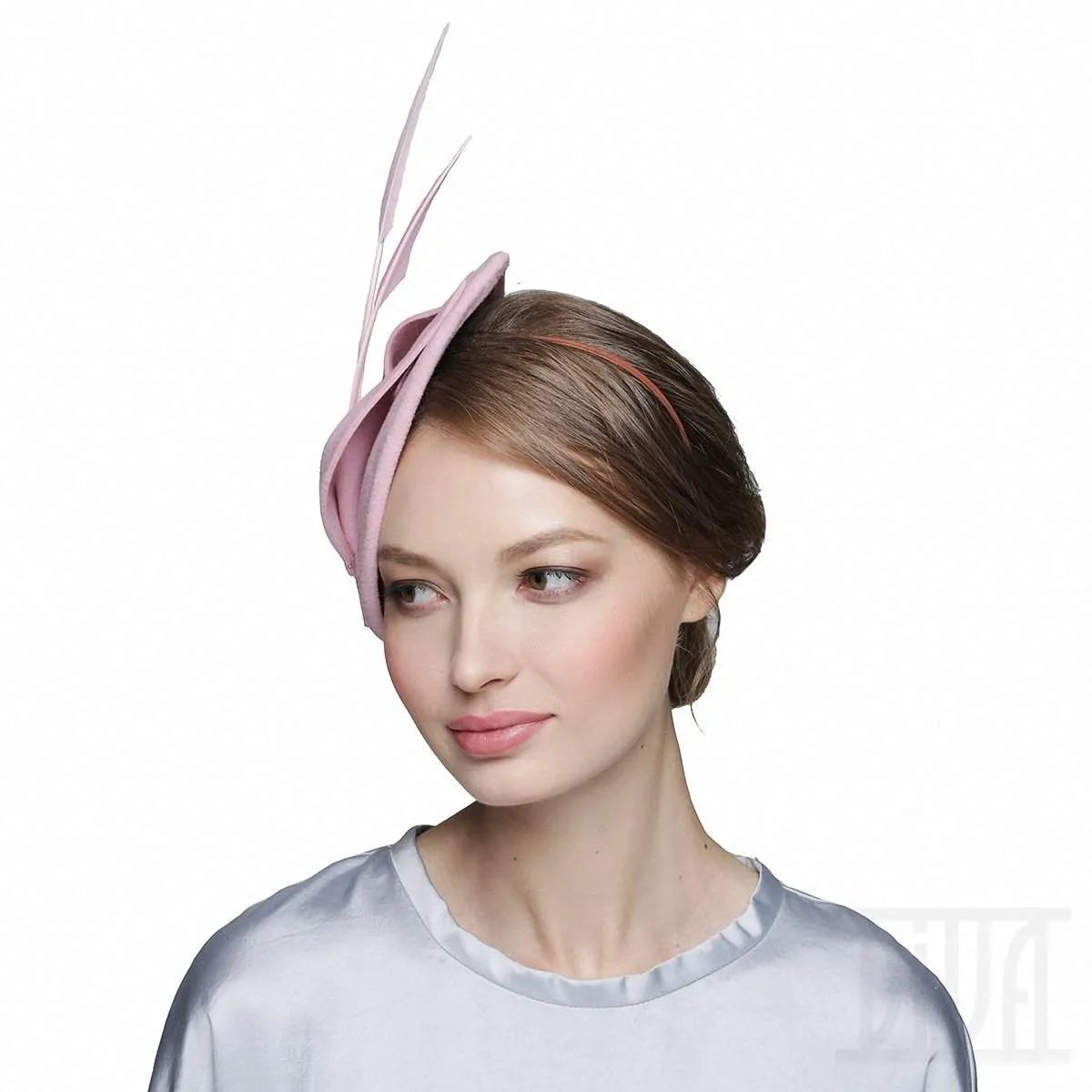 Delicate Pink Fascinator with Arrows Feathers
