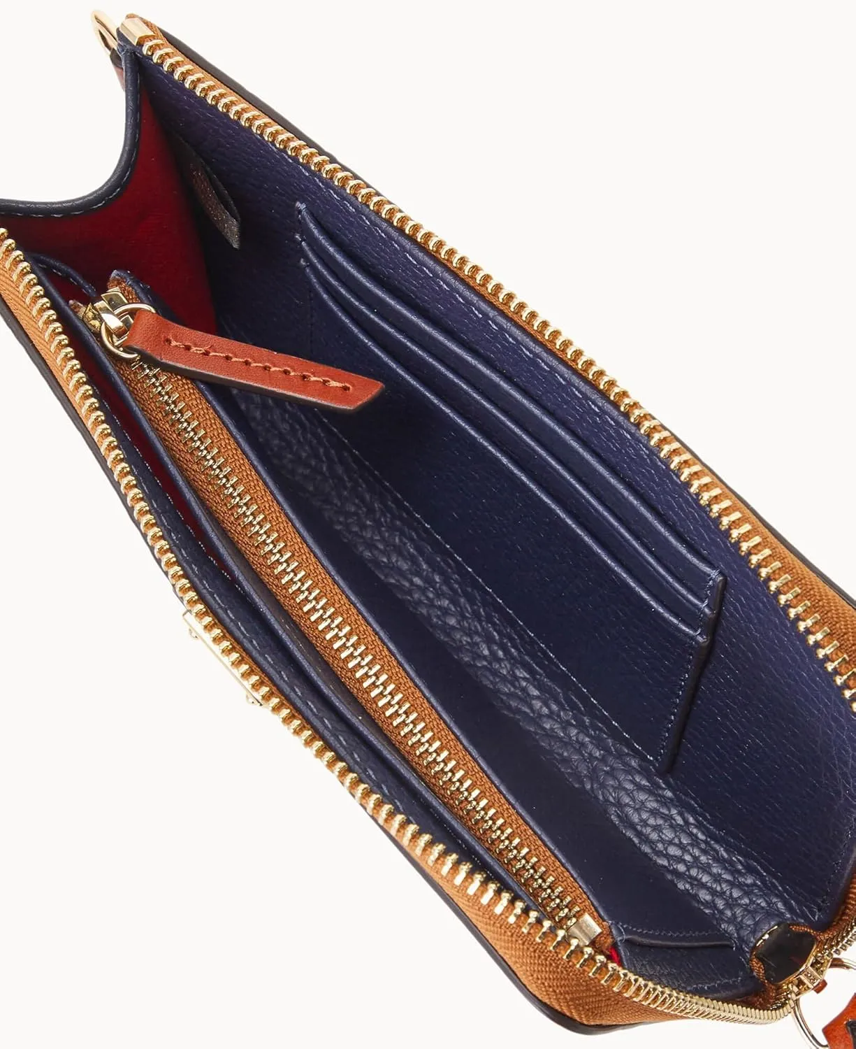 Dooney & Bourke Women's Folded Zip Wristlet in Pebble Grain Leather, with Detachable Wrist Strap