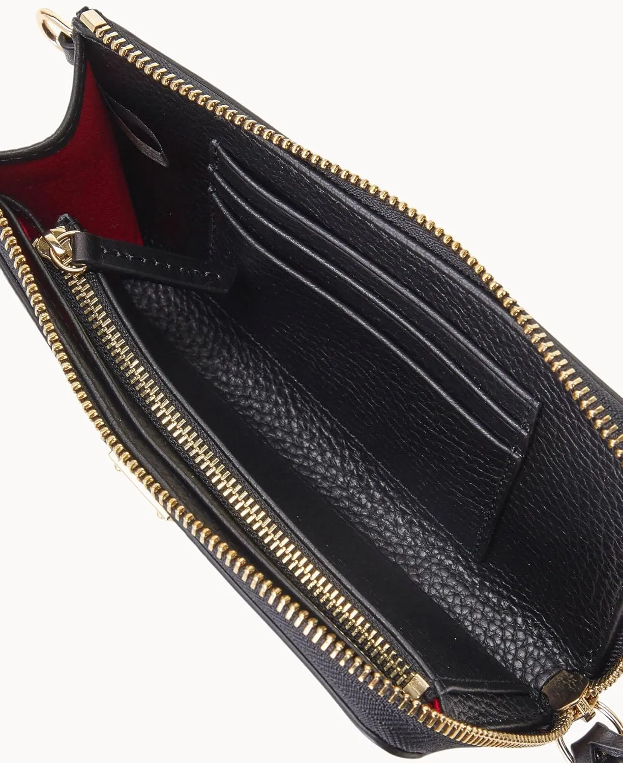 Dooney & Bourke Women's Folded Zip Wristlet in Pebble Grain Leather, with Detachable Wrist Strap