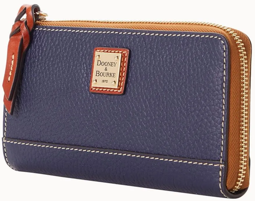 Dooney & Bourke Women's Folded Zip Wristlet in Pebble Grain Leather, with Detachable Wrist Strap