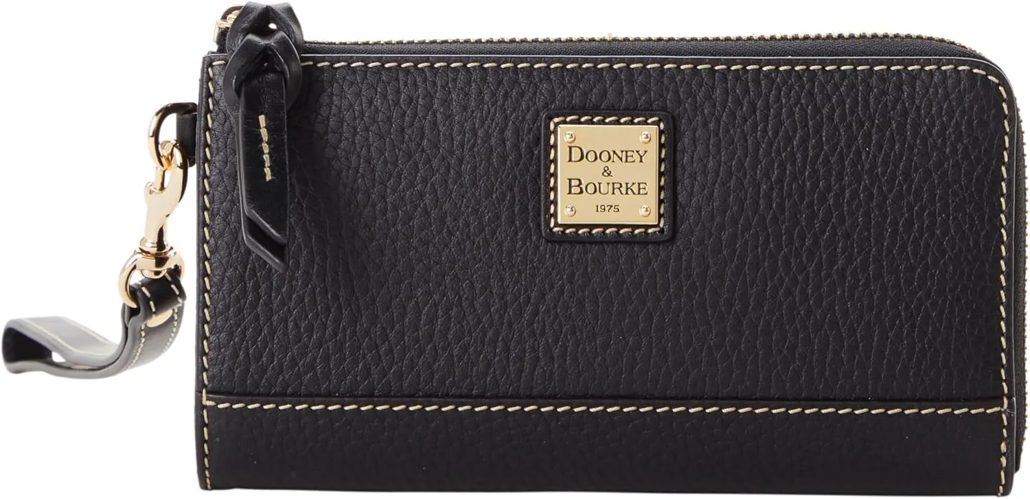 Dooney & Bourke Women's Folded Zip Wristlet in Pebble Grain Leather, with Detachable Wrist Strap