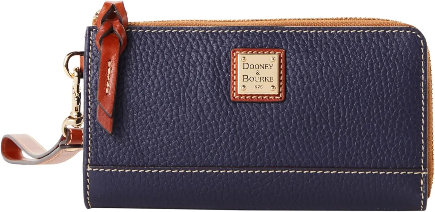 Dooney & Bourke Women's Folded Zip Wristlet in Pebble Grain Leather, with Detachable Wrist Strap