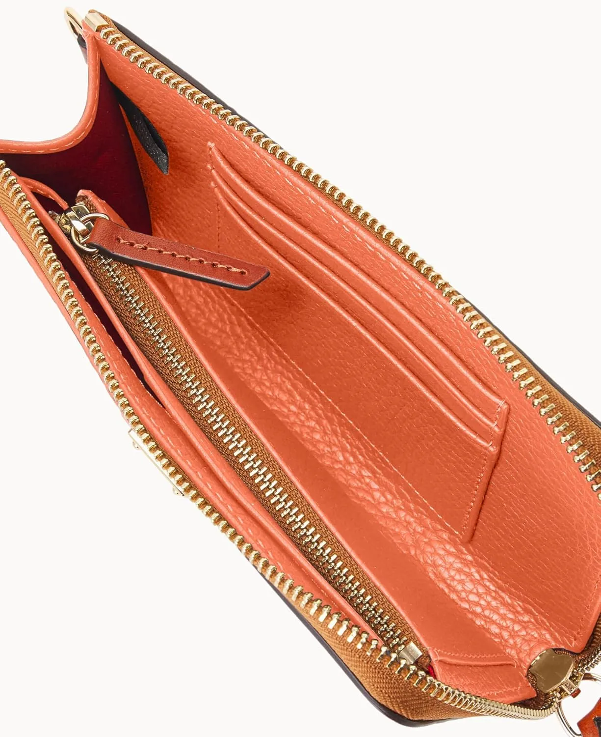 Dooney & Bourke Women's Folded Zip Wristlet in Pebble Grain Leather, with Detachable Wrist Strap