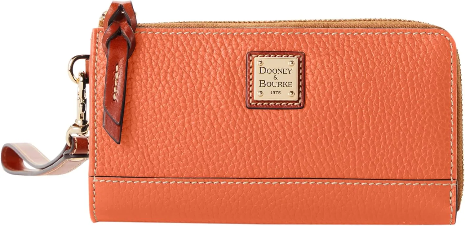 Dooney & Bourke Women's Folded Zip Wristlet in Pebble Grain Leather, with Detachable Wrist Strap