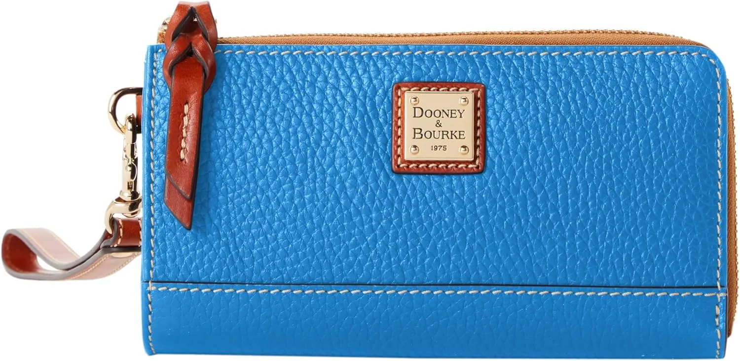 Dooney & Bourke Women's Folded Zip Wristlet in Pebble Grain Leather, with Detachable Wrist Strap