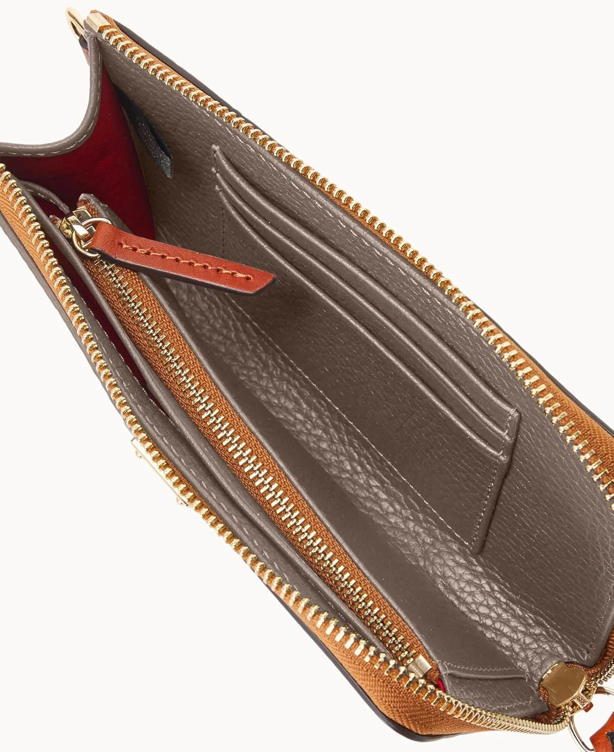 Dooney & Bourke Women's Folded Zip Wristlet in Pebble Grain Leather, with Detachable Wrist Strap