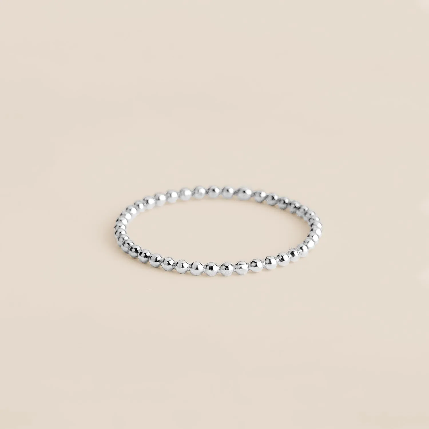 Dot Stacking Ring | Silver, Gold, or Rose Gold | Dotted Beaded Stackable Ring Band | Skinny Thin Bands Midi Ring Thumb Ring | USA Sizes 2-12 (5.5, Sterling Silver)