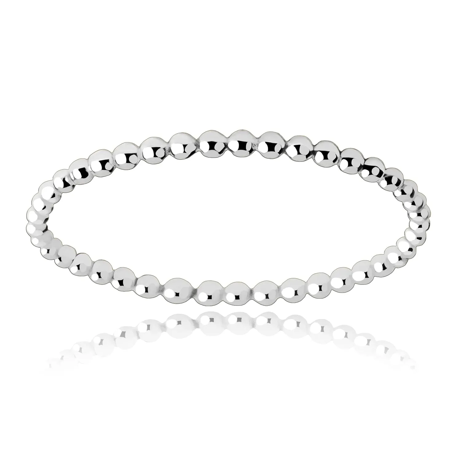 Dot Stacking Ring | Silver, Gold, or Rose Gold | Dotted Beaded Stackable Ring Band | Skinny Thin Bands Midi Ring Thumb Ring | USA Sizes 2-12 (5.5, Sterling Silver)