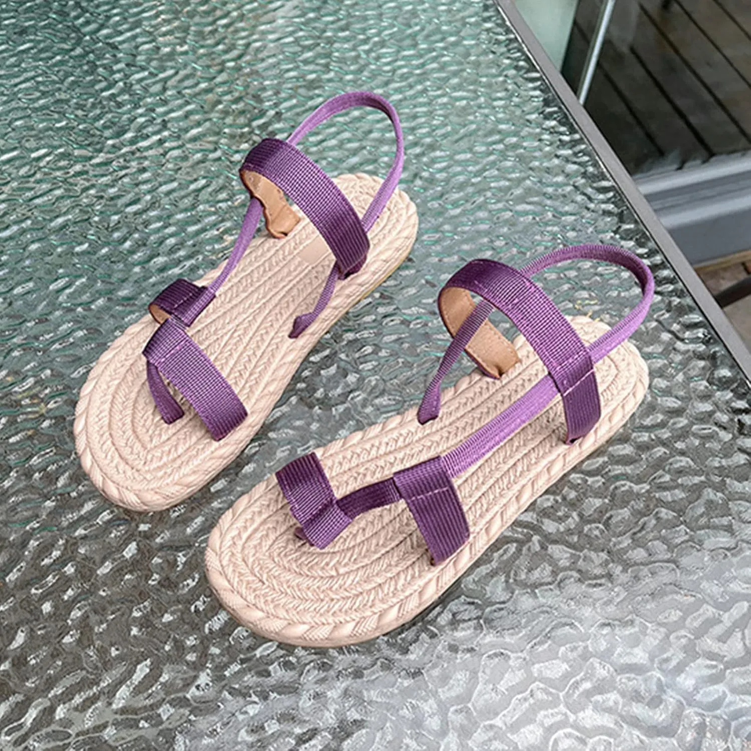 Dress Shoes for Women Toe Ring Strappy Cute Y2k Sandals 2025 Summer Fashion Vacation Sandal Flat Shoe
