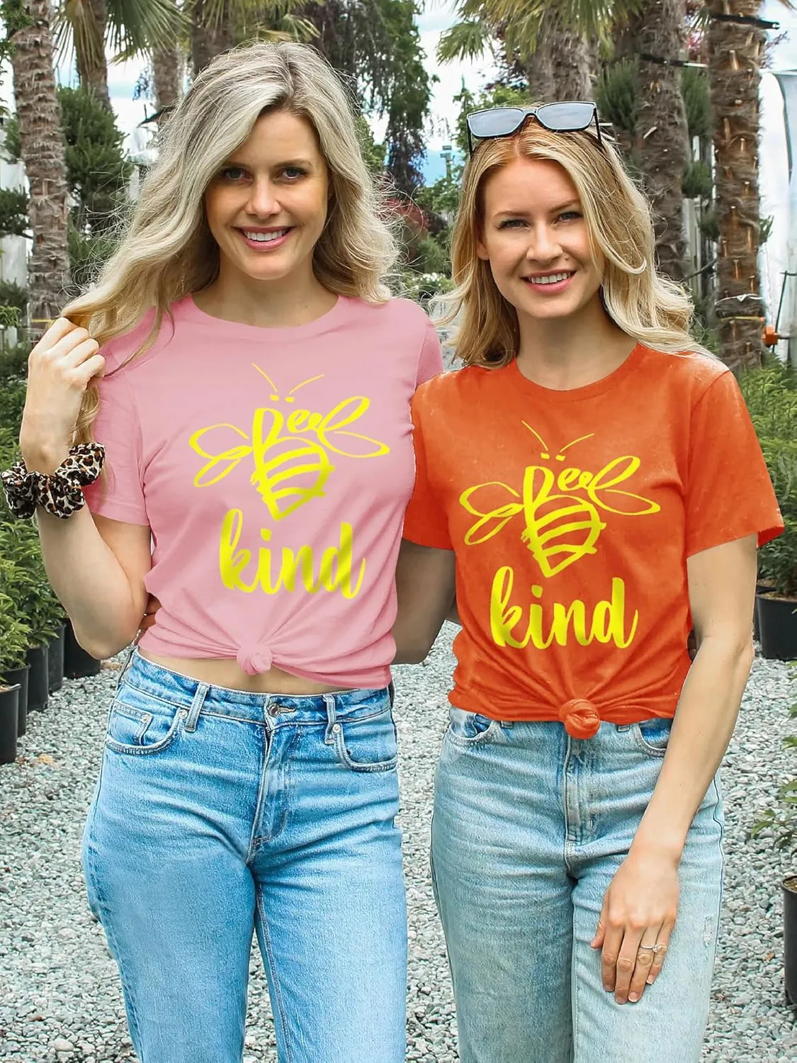 Dresswel Be Kind Tshirt Women Short Sleeve T-Shirt Bee Graphic Tee Long Sleeve Pocket Shirt Casual Tops