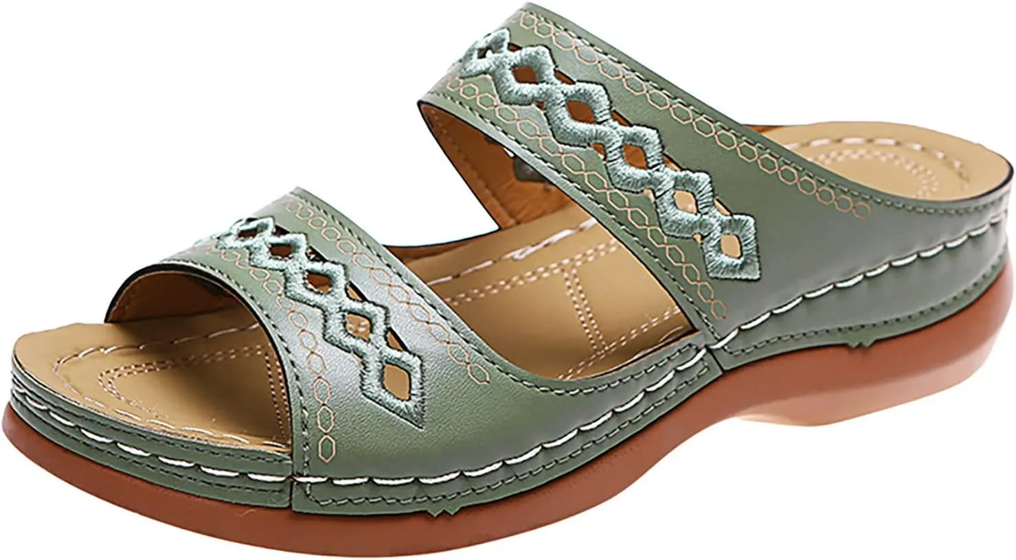 Eduavar Womens Sandals Dressy, Sandals Women Comfortable Sandals Slippers Open Toe Wedge Sandals with Arch Support