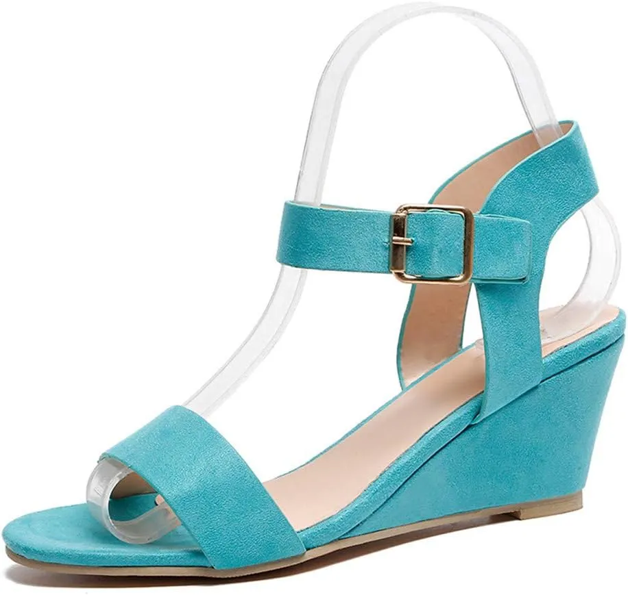 Eduavar Womens Wedge Sandals, Orthopedic Sandals for Women Open Toe Ankle Strap Wedge Sandals Summer Dress Shoes