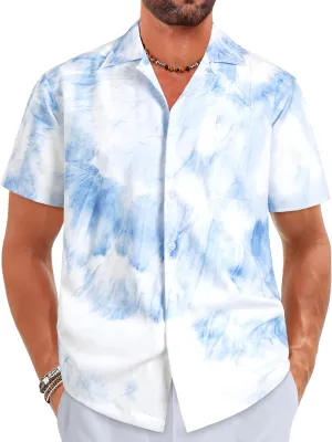 ELETOP Men's Hawaiian Shirt Tropical Beach Shirts Short Sleeve Aloha Floral Vacation Button Down Shirts