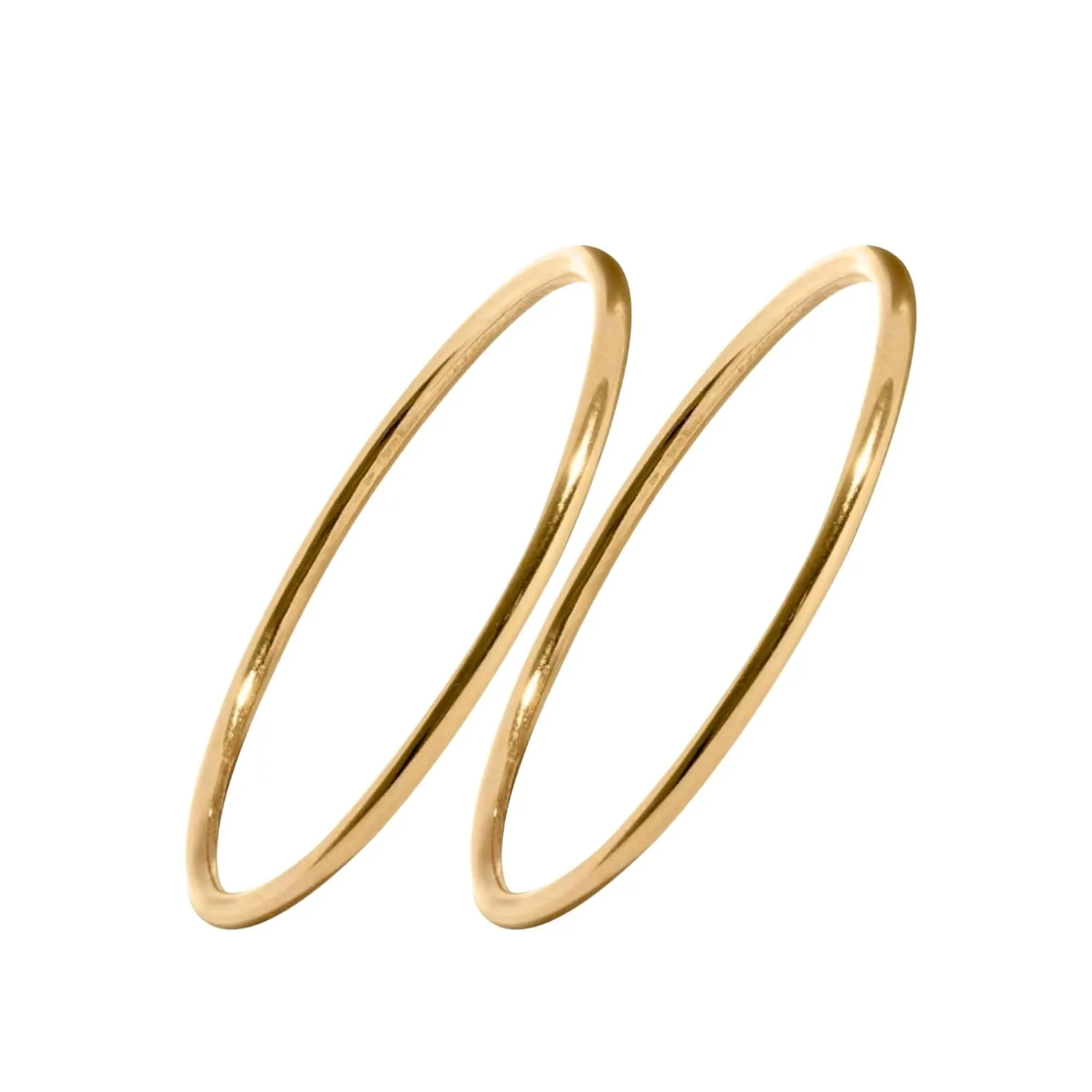 Ellie J Maui Handmade 14K Gold Filled 1mm Stacking Rings for Women, Tarnish Free Gold Jewelry for Women and Teen Girls, Thumb Rings for Women, Stackable Rings Available in Size 0 to 11 (2PCS, 10)