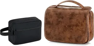 Elviros Travel Toiletry Bag for Women and Men, Makeup Bag Hanging Dopp Kit with Shaving Compartment Cosmetic Organizer Travel Bag with Shoes Bag