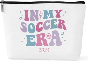 ENGVZ In My Soccer Era 2025: Sports-Style Makeup Bag with Shockproof Design - Portable Cosmetic Pouch for Football Players | Gym-Ready & Travel-Friendly Bag (Durable & Water-Resistant)