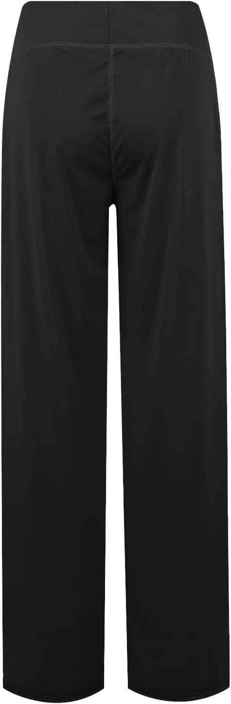 eoeioa Wide Leg Yoga Pants with Pockets for Women Elastic High Waist Straight Sweatpants Comfy Drawstring Lounge Pajama Pants