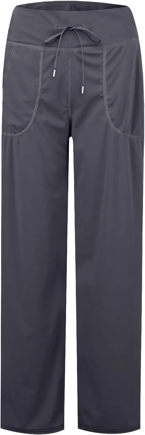 eoeioa Wide Leg Yoga Pants with Pockets for Women Elastic High Waist Straight Sweatpants Comfy Drawstring Lounge Pajama Pants