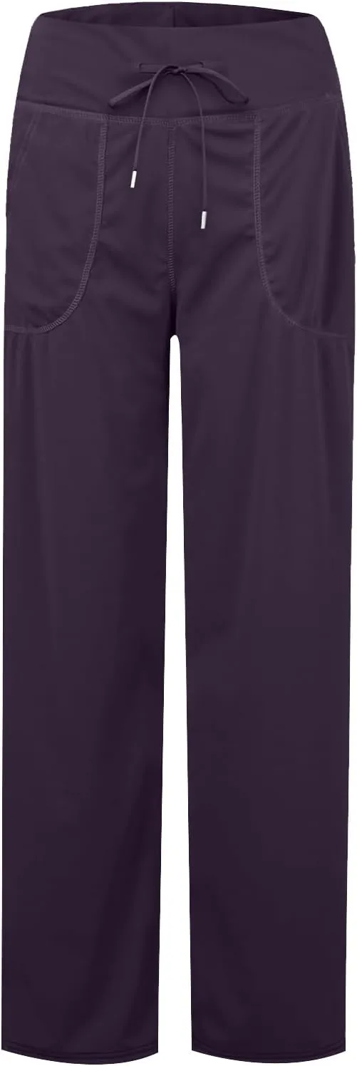 eoeioa Wide Leg Yoga Pants with Pockets for Women Elastic High Waist Straight Sweatpants Comfy Drawstring Lounge Pajama Pants