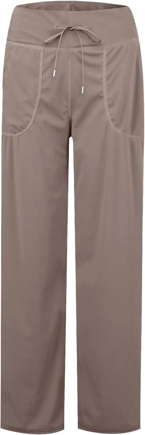 eoeioa Wide Leg Yoga Pants with Pockets for Women Elastic High Waist Straight Sweatpants Comfy Drawstring Lounge Pajama Pants