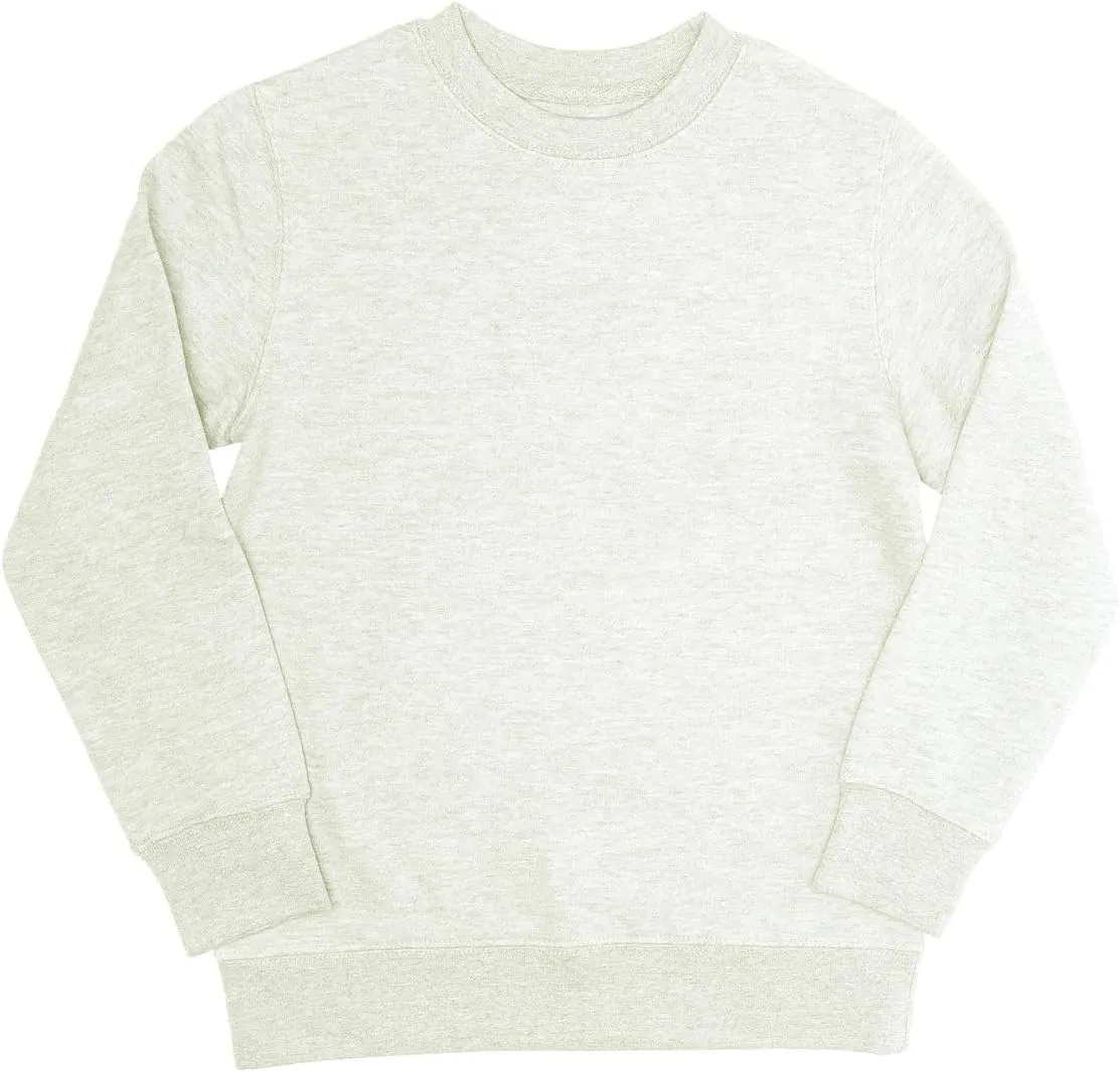 EVERYDAY KIDS Boys Fleece Crewneck Sweatshirt; Boys Long Sleeve Pullover Shirt - Soft and Breathable Cotton/Poly Blend