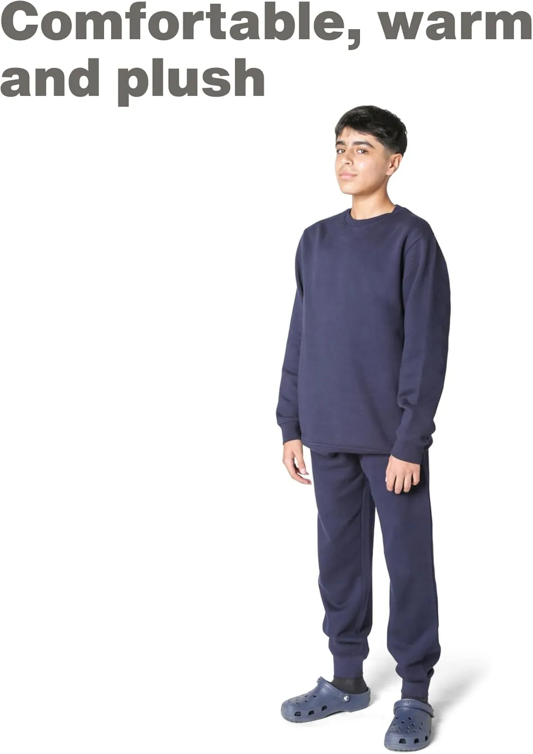 EVERYDAY KIDS Boys Fleece Crewneck Sweatshirt; Boys Long Sleeve Pullover Shirt - Soft and Breathable Cotton/Poly Blend