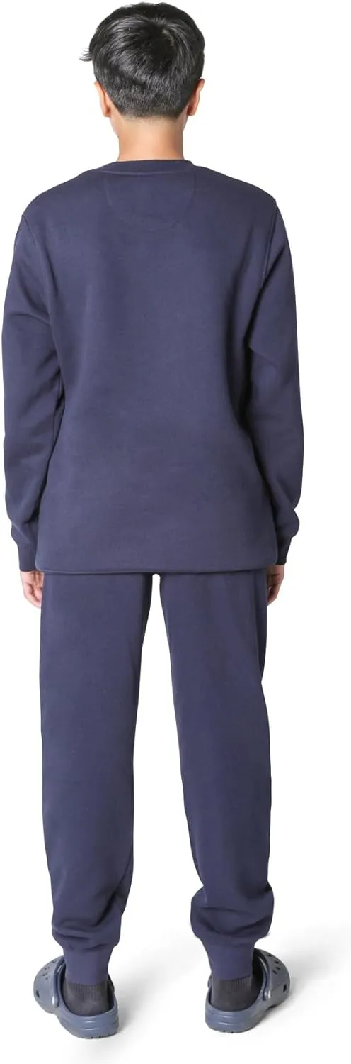 EVERYDAY KIDS Boys Fleece Crewneck Sweatshirt; Boys Long Sleeve Pullover Shirt - Soft and Breathable Cotton/Poly Blend