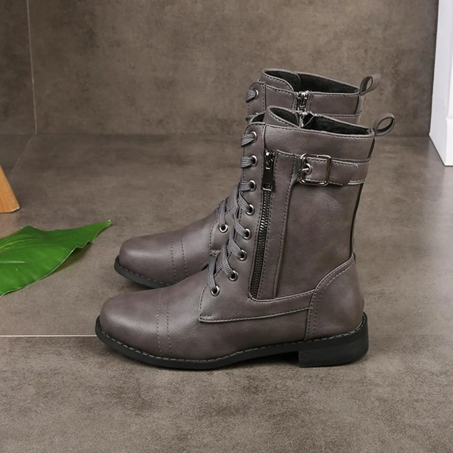 Fall Boots for Women 2024 Ankle Brown Booties Women Ladies Booties Ankle Boots Hiking Shoes Women Soft Sole Fashion Lace-up Round Toe Comfortable Low Heel
