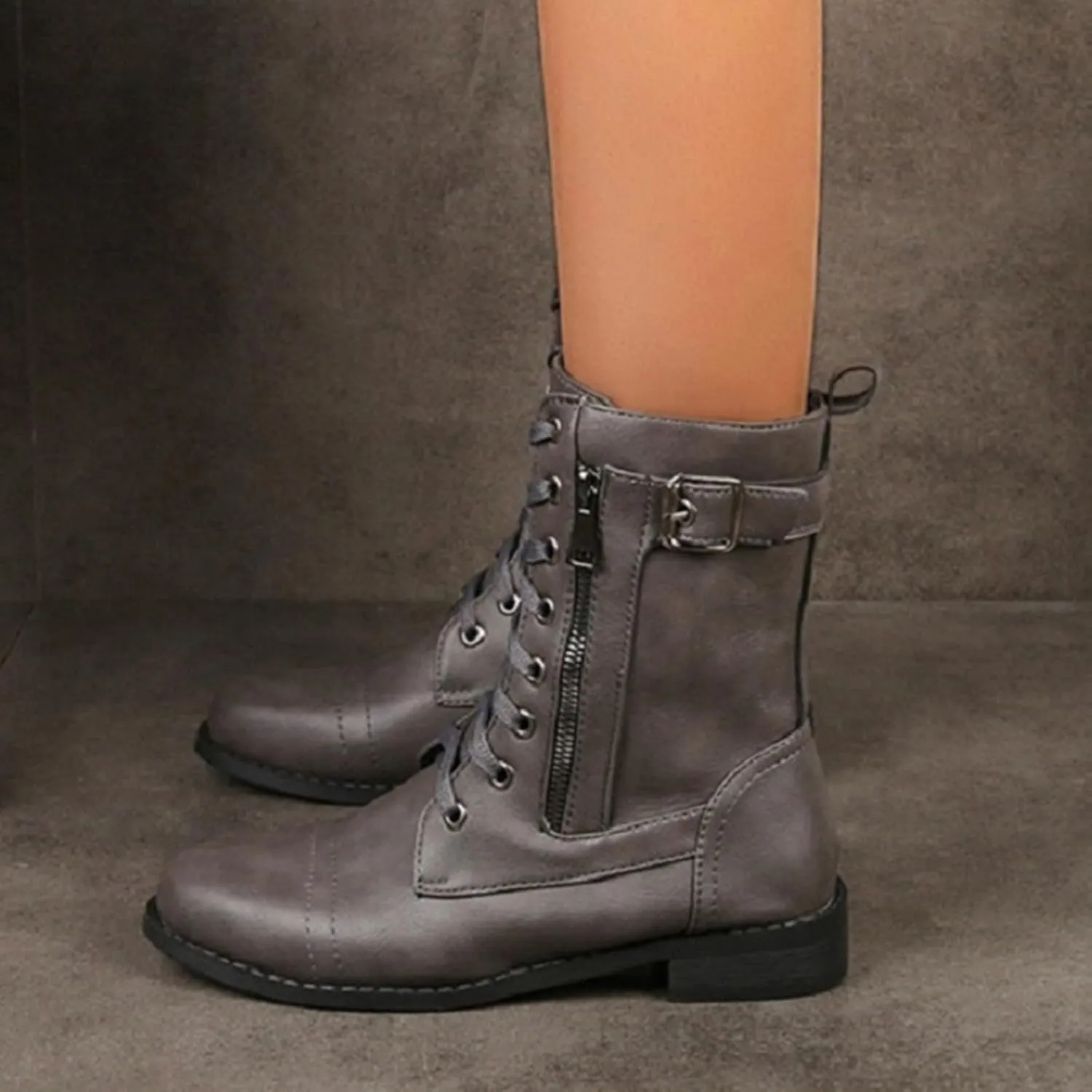 Fall Boots for Women 2024 Ankle Brown Booties Women Ladies Booties Ankle Boots Hiking Shoes Women Soft Sole Fashion Lace-up Round Toe Comfortable Low Heel