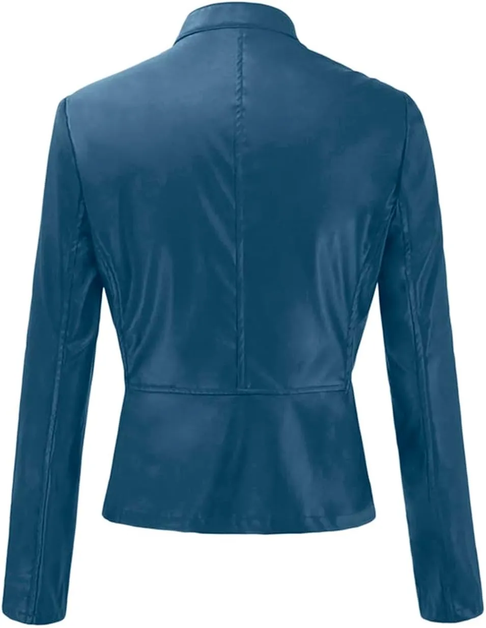 Faux Leather Jacket Women Motorcycle Short Coat Outwear Moto Biker Blazer Casual Long Sleeve Jacket Fashion Slim Coat