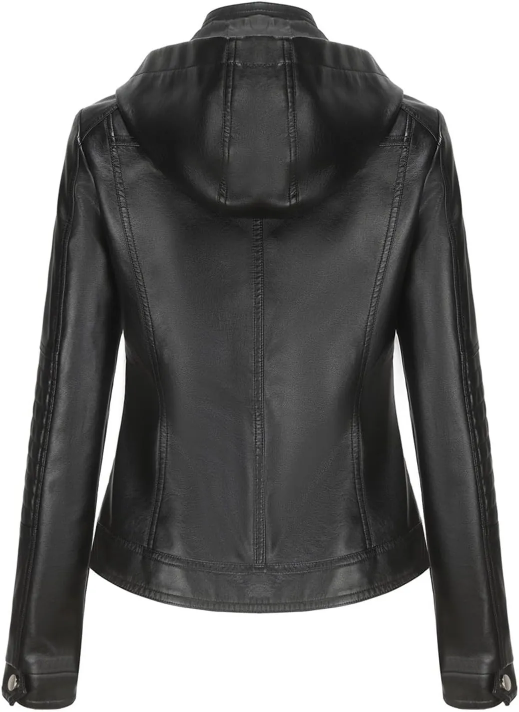 Faux Leather Jacket Women Plus Size Biker Outfits Leather Slim Fit Overcoat Jackets for Women Detachable Hood 2024